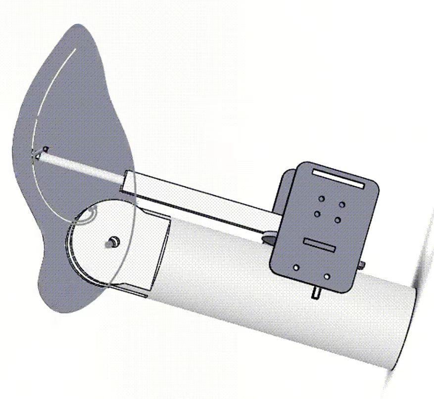CAD elbow assembly showing a curved guide plate, forearm linkage and adjustable upper-arm support